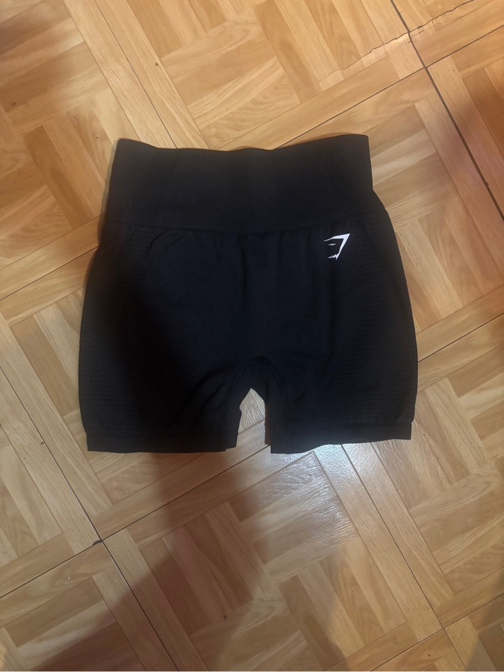 Gymshark Black Seamless High-Waist Bike Shorts with Logo